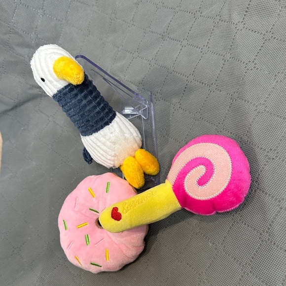Small Dog Dog Toys Set of 3 Plush Seagull, Lollipop & Donut Toy Set - Picture 3 of 7